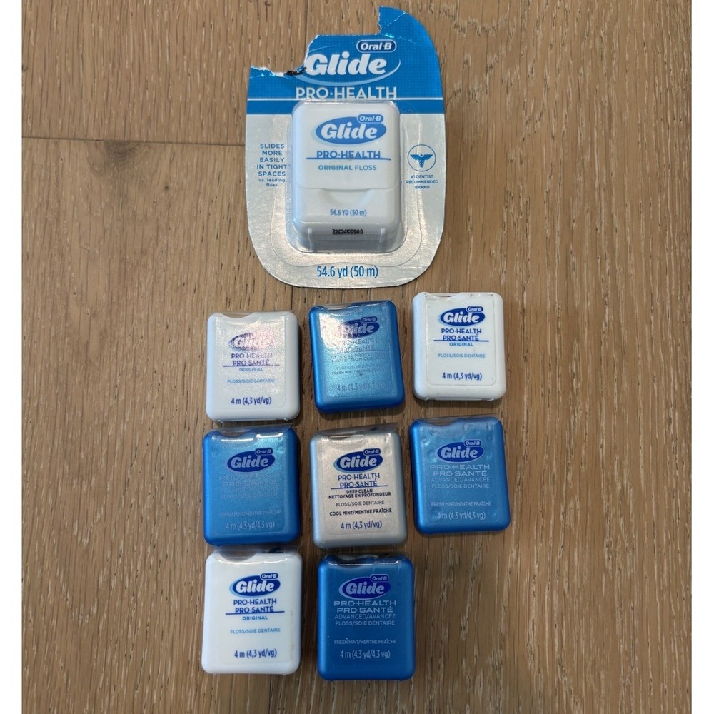 LOT OF 9 Oral-B Glide Pro-Health Pro Sante ORIGINAL Dental Floss Old Formula